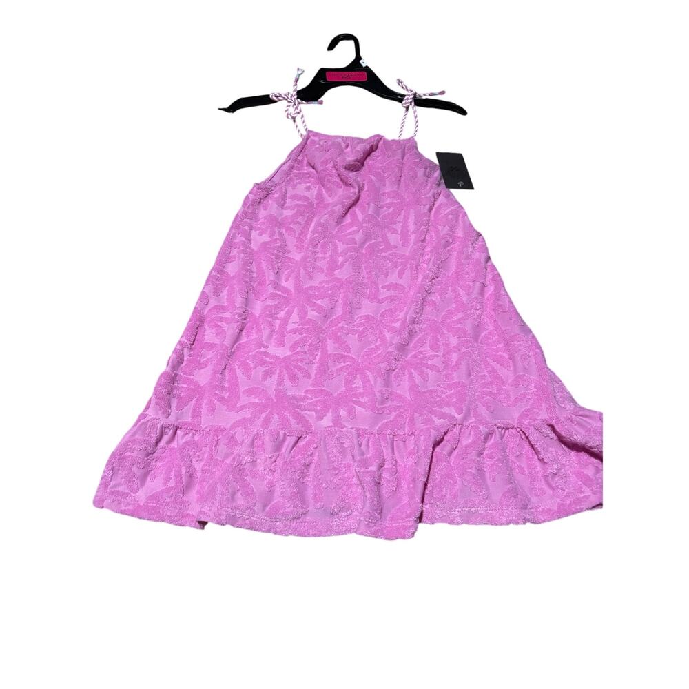 Vince Camuto 8 terry cloth orchid spaghetti straps tie straps ruffled flare nwt